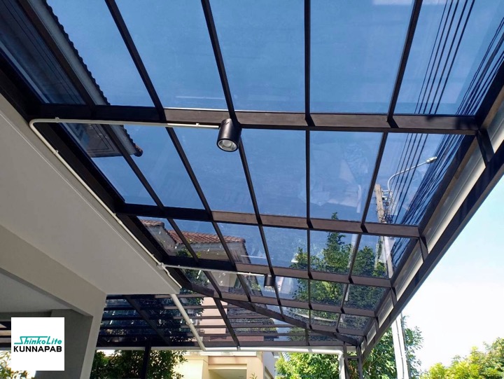 shinkolite หลังคาโปร่งแสงแผ่นเรียบ หลังคาอะคริลิค หลังคาโรงรถ หลังคาshinkolite