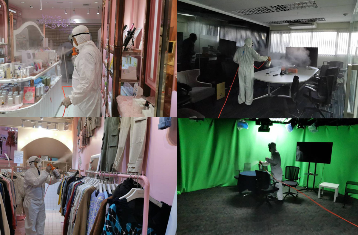 ห้างร้างที่ใช้บริการฆ่าเชื้อ COVID-19