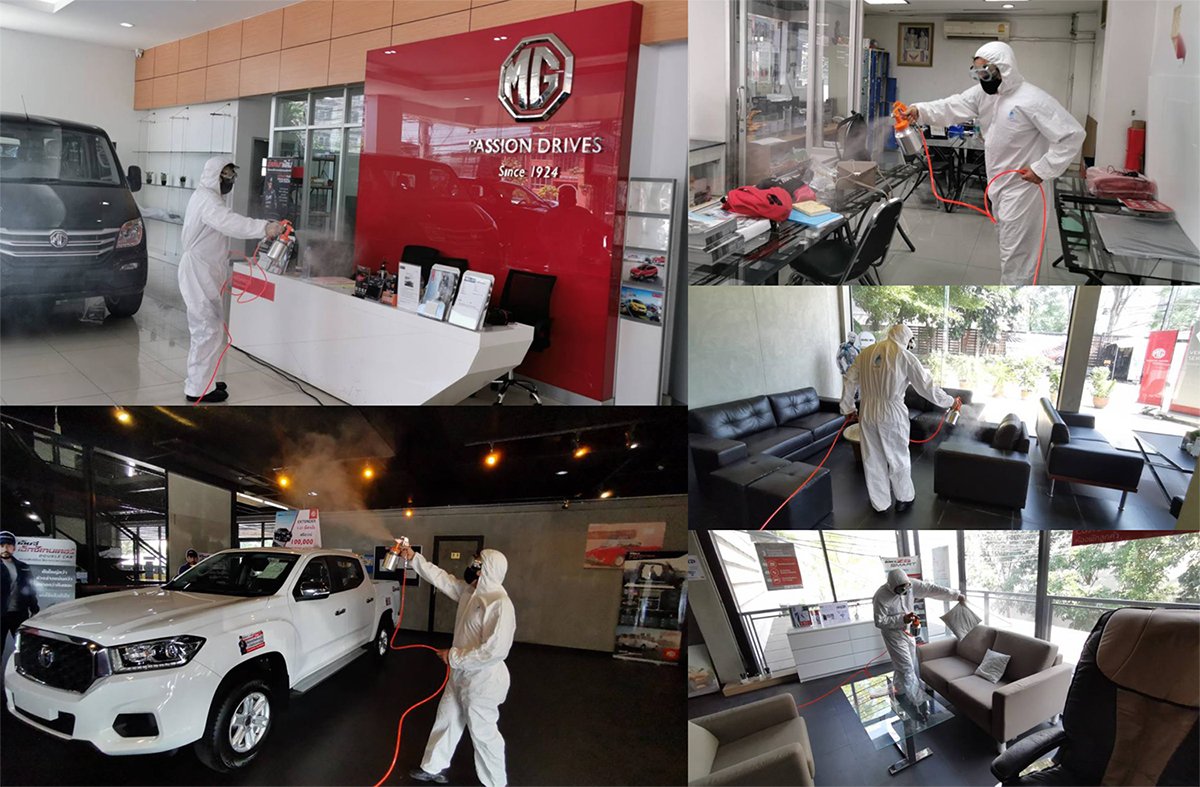 กำจัด Covid-19 ที่ MG showroom & office